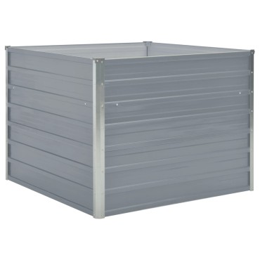 vidaXL Ζαρντινιέρα Ψηλή Γκρι 100 x 100 x 77εκ. από Γαλβανισμένο Χάλυβα