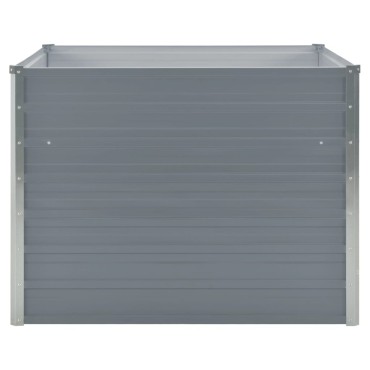 vidaXL Ζαρντινιέρα Ψηλή Γκρι 100 x 100 x 77εκ. από Γαλβανισμένο Χάλυβα