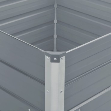 vidaXL Ζαρντινιέρα Ψηλή Γκρι 100 x 100 x 77εκ. από Γαλβανισμένο Χάλυβα