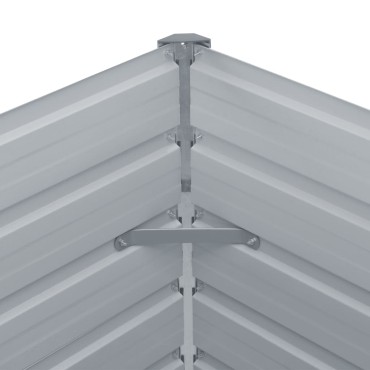 vidaXL Ζαρντινιέρα Ψηλή Γκρι 100 x 100 x 77εκ. από Γαλβανισμένο Χάλυβα