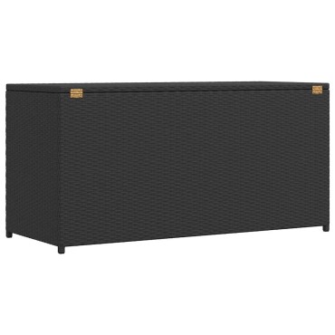 vidaXL Κουτί Αποθήκευσης Κήπου Μαύρο 120x50x60cm από Συνθετικό Ρατάν 1 τεμ.