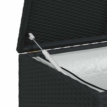vidaXL Κουτί Αποθήκευσης Κήπου Μαύρο 120x50x60cm από Συνθετικό Ρατάν 1 τεμ.