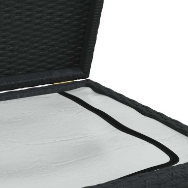 vidaXL Κουτί Αποθήκευσης Κήπου Μαύρο 120x50x60cm από Συνθετικό Ρατάν 1 τεμ.