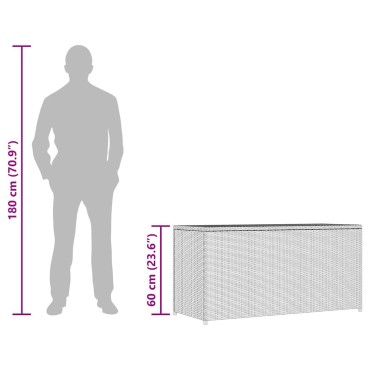 vidaXL Κουτί Αποθήκευσης Κήπου Καφέ 120x50x60cm από Συνθετικό Ρατάν 1 τεμ.