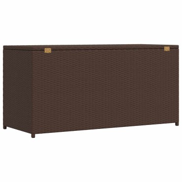 vidaXL Κουτί Αποθήκευσης Κήπου Καφέ 120x50x60cm από Συνθετικό Ρατάν 1 τεμ.