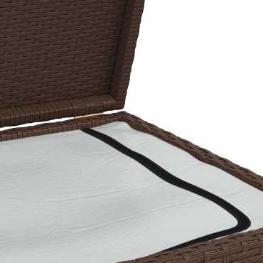 vidaXL Κουτί Αποθήκευσης Κήπου Καφέ 120x50x60cm από Συνθετικό Ρατάν 1 τεμ.