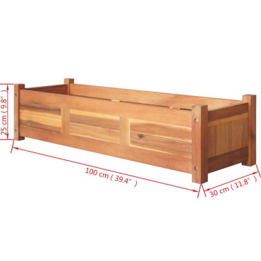 vidaXL Ζαρντινιέρα Υπερυψωμένη 100 x 30 x 25 εκ. από Ξύλο Ακακίας