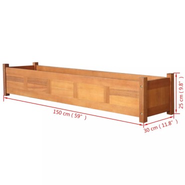 vidaXL Ζαρντινιέρα Υπερυψωμένη 150 x 30 x 25 εκ. από Ξύλο Ακακίας