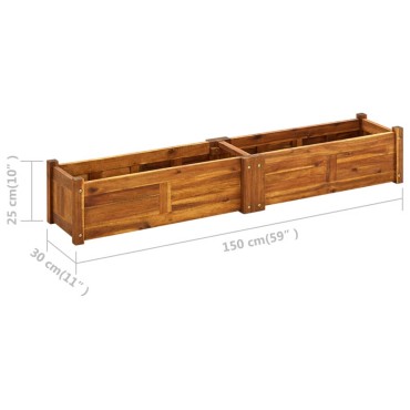 vidaXL Ζαρντινιέρα Υπερυψωμένη 150 x 30 x 25 εκ. από Ξύλο Ακακίας