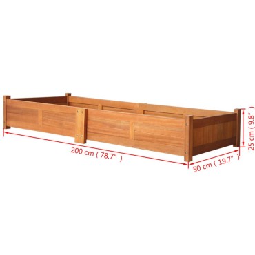 vidaXL Ζαρντινιέρα Υπερυψωμένη 200 x 50 x 25 εκ. από Ξύλο Ακακίας