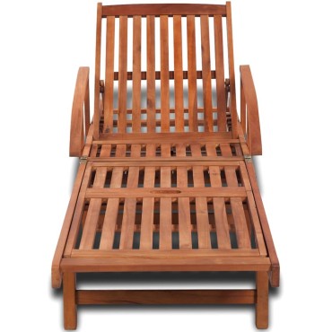 vidaXL Ξαπλώστρα από Μασίφ Ξύλο Ακακίας 200x68x(30-83)cm 1 τεμ.