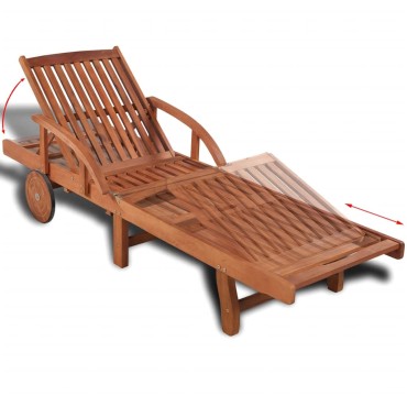 vidaXL Ξαπλώστρα από Μασίφ Ξύλο Ακακίας 200x68x(30-83)cm 1 τεμ.