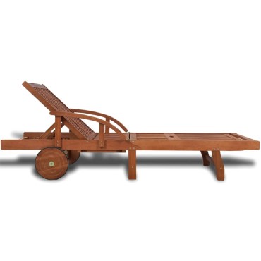 vidaXL Ξαπλώστρα από Μασίφ Ξύλο Ακακίας 200x68x(30-83)cm 1 τεμ.