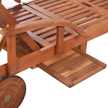 vidaXL Ξαπλώστρα από Μασίφ Ξύλο Ακακίας 200x68x(30-83)cm 1 τεμ.