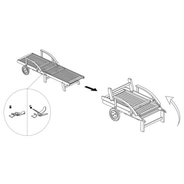 vidaXL Ξαπλώστρα από Μασίφ Ξύλο Ακακίας 200x68x(30-83)cm 1 τεμ.