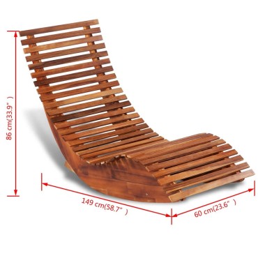 vidaXL Ξαπλώστρα Κουνιστή από Ξύλο Ακακίας 149x60x86cm
