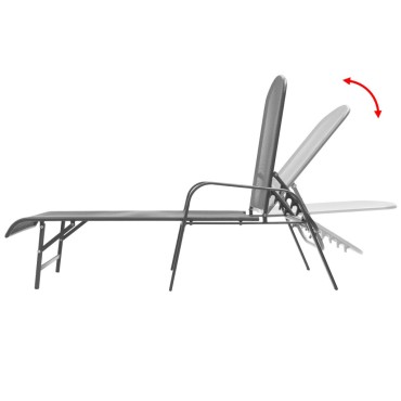 vidaXL Ξαπλώστρα Ανθρακί Ατσάλινη 66x(154-183)x(65-103)cm 1 τεμ.