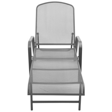vidaXL Ξαπλώστρα Ανθρακί Ατσάλινη 66x(154-183)x(65-103)cm 1 τεμ.
