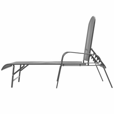 vidaXL Ξαπλώστρα Ανθρακί Ατσάλινη 66x(154-183)x(65-103)cm 1 τεμ.