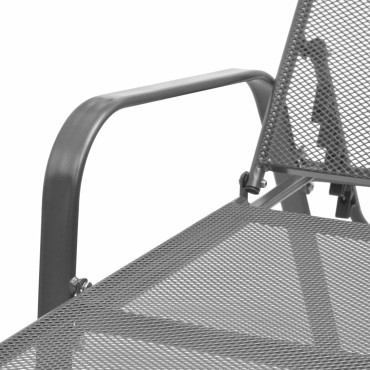 vidaXL Ξαπλώστρα Ανθρακί Ατσάλινη 66x(154-183)x(65-103)cm 1 τεμ.