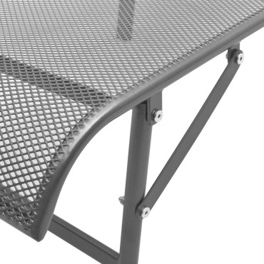vidaXL Ξαπλώστρα Ανθρακί Ατσάλινη 66x(154-183)x(65-103)cm 1 τεμ.