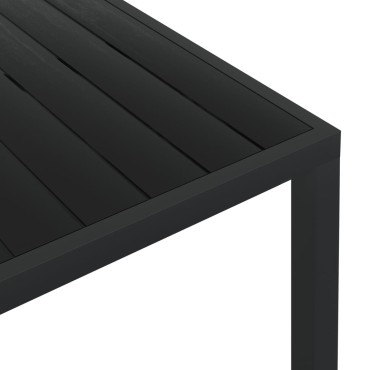vidaXL Τραπέζι Κήπου Μαύρο 185x90x74cm από Αλουμίνιο / WPC 1 τεμ.