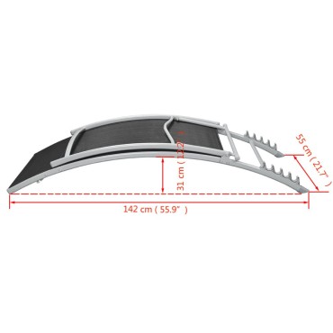 vidaXL Ξαπλώστρα Μαύρη από Ατσάλι και Textilene (142-162)x55x(73-102)cm 1 τεμ.