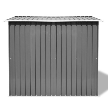 vidaXL Αποθήκη Κήπου Γκρι 257 x 205 x 178 εκ. Μεταλλική