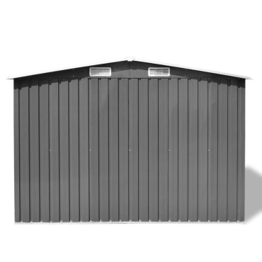 vidaXL Αποθήκη Κήπου Γκρι 257 x 205 x 178 εκ. Μεταλλική