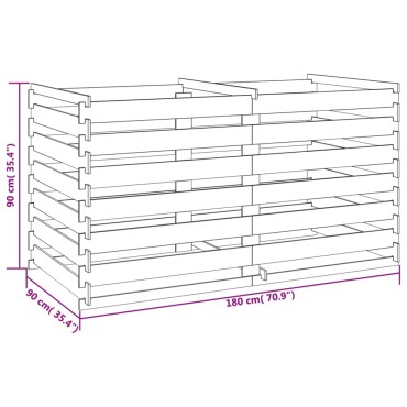vidaXL Κάδος Κομποστοποίησης 180 x 90 x 90 εκ. Εμποτισμένο Ξύλο Πεύκου