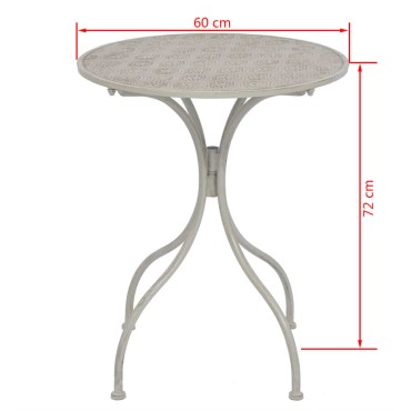 vidaXL Σετ Επίπλων Bistro 3 τεμ. Γκρι Ατσάλινο 60x72cm