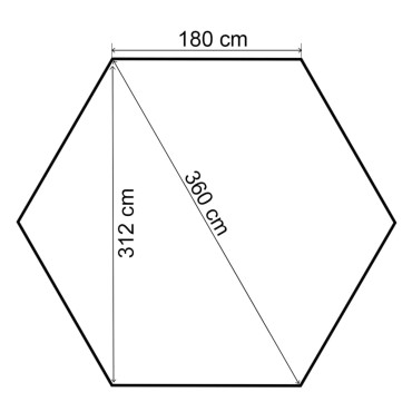 vidaXL Κιόσκι Κήπου με Κουρτίνες Εξαγωνικό 360 x 265 εκ.