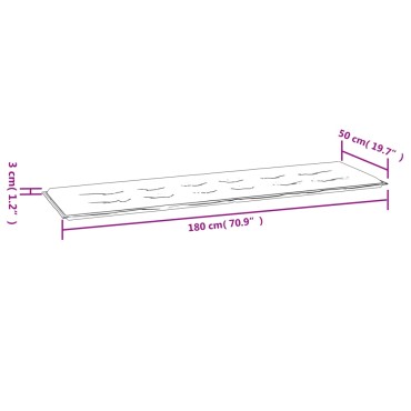 vidaXL Μαξιλάρι Πάγκου Κήπου Κρεμ 180x50x3 εκ. Ύφασμα Oxford