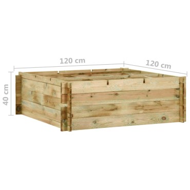 vidaXL Μποστάνι Λαχανόκηπου 120 x 120 x 40 εκ. Εμποτισμένο Ξύλο Πεύκου