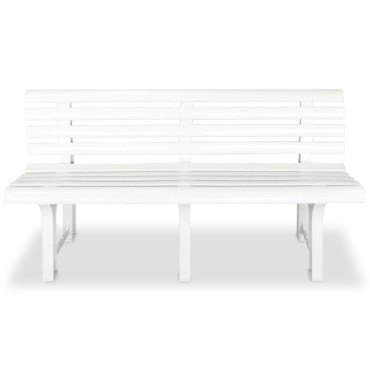 vidaXL Παγκάκι Κήπου Λευκό Πλαστικό 145,5x49x74cm 1 τεμ.