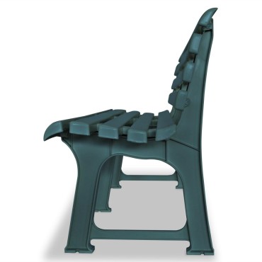vidaXL Παγκάκι Κήπου Πράσινο Πλαστικό 145,5x49x74cm 1 τεμ.