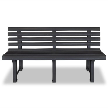 vidaXL Παγκάκι Κήπου Ανθρακί Πλαστικό 145,5x49x74cm 1 τεμ.
