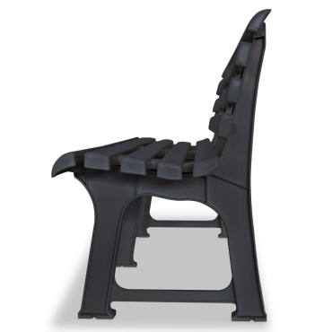 vidaXL Παγκάκι Κήπου Ανθρακί Πλαστικό 145,5x49x74cm 1 τεμ.