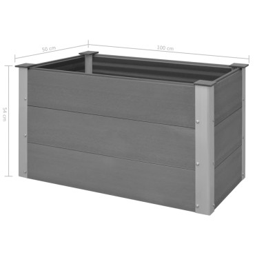 vidaXL Ζαρντινιέρα Υπερυψωμένη Γκρι 100 x 50 x 54 εκ. από WPC