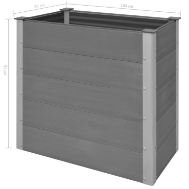 vidaXL Ζαρντινιέρα Υπερυψωμένη Γκρι 100 x 50 x 91 εκ. από WPC