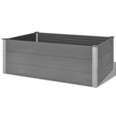 vidaXL Ζαρντινιέρα Υπερυψωμένη Γκρι 150 x 100 x 54 εκ. από WPC