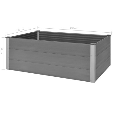 vidaXL Ζαρντινιέρα Υπερυψωμένη Γκρι 150 x 100 x 54 εκ. από WPC