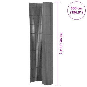 vidaXL Περίφραξη Κήπου Διπλής Όψης Γκρι 90x500cm από PVC