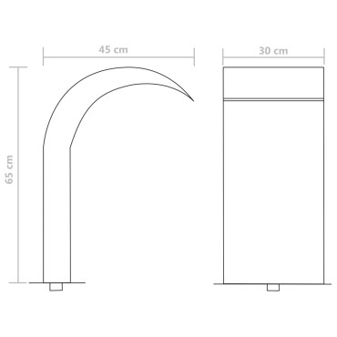 vidaXL Σιντριβάνι Πισίνας Ασημί 45 x 30 x 65 εκ. από Ανοξείδωτο Ατσάλι