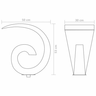 vidaXL Σιντριβάνι Πισίνας Ασημί 50 x 30 x 53 εκ. από Ανοξείδωτο Ατσάλι
