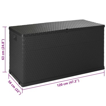 vidaXL Μπαούλο Αποθήκευσης Κήπου Ανθρακί 120x56x63cm Πολυπροπυλένιο 1 τεμ.