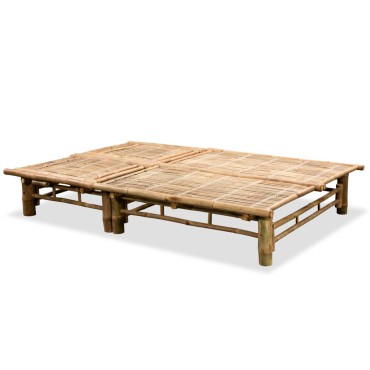vidaXL Ξαπλώστρα 2 ατόμων από Μπαμπού 200x130x(24-87)cm 1 τεμ.