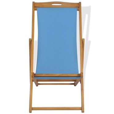 vidaXL Ξαπλώστρα Μπλε 56x105x96cm από Ξύλο Teak