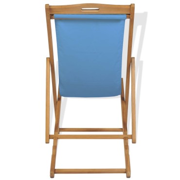vidaXL Ξαπλώστρα Μπλε 56x105x96cm από Ξύλο Teak