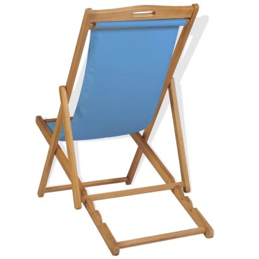 vidaXL Ξαπλώστρα Μπλε 56x105x96cm από Ξύλο Teak